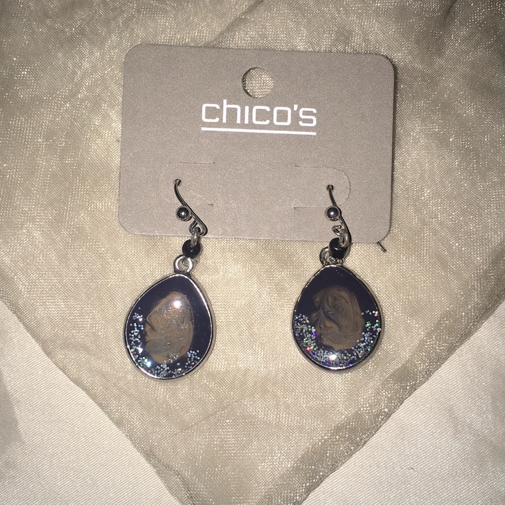 New Chico’s Women’s Acetate Smoky Quartz Colored Tear Drop Earrings